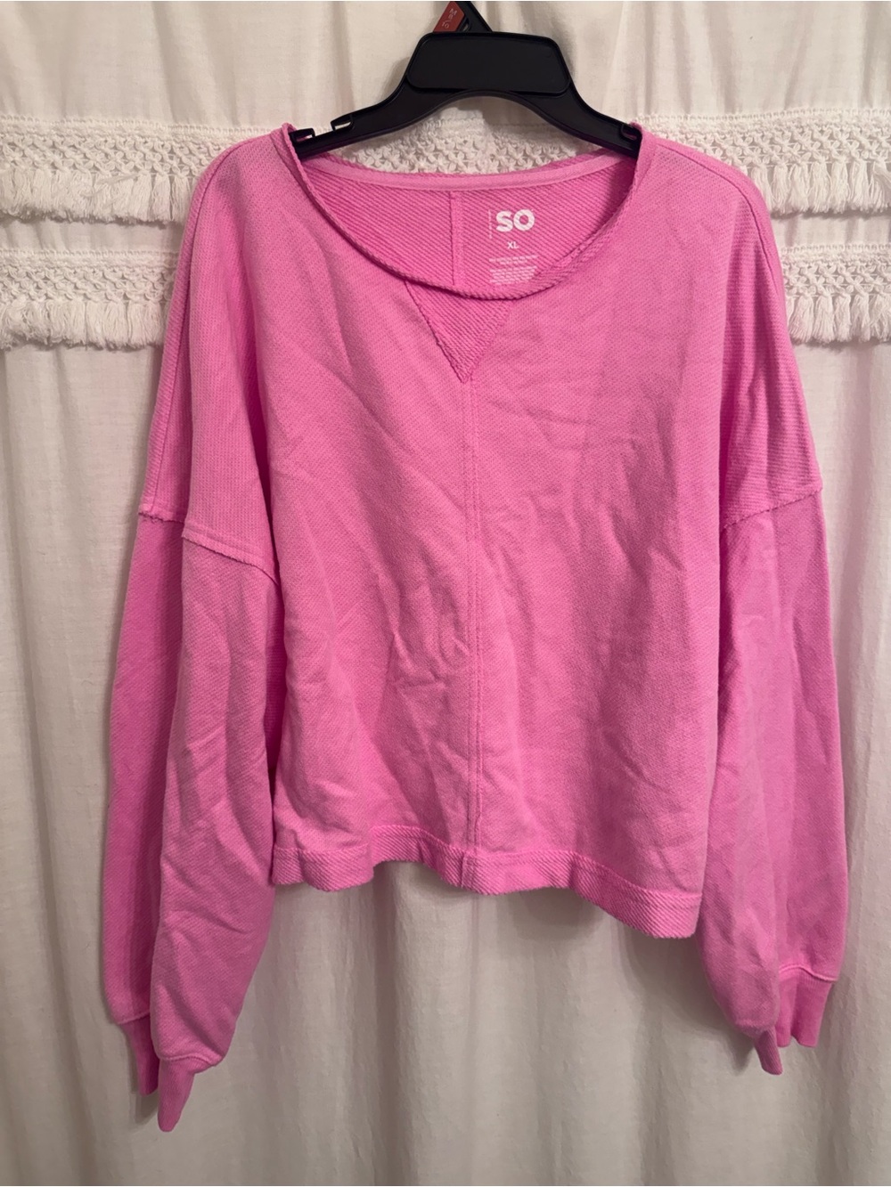 SO Neon Pink Cropped Sweatshirt